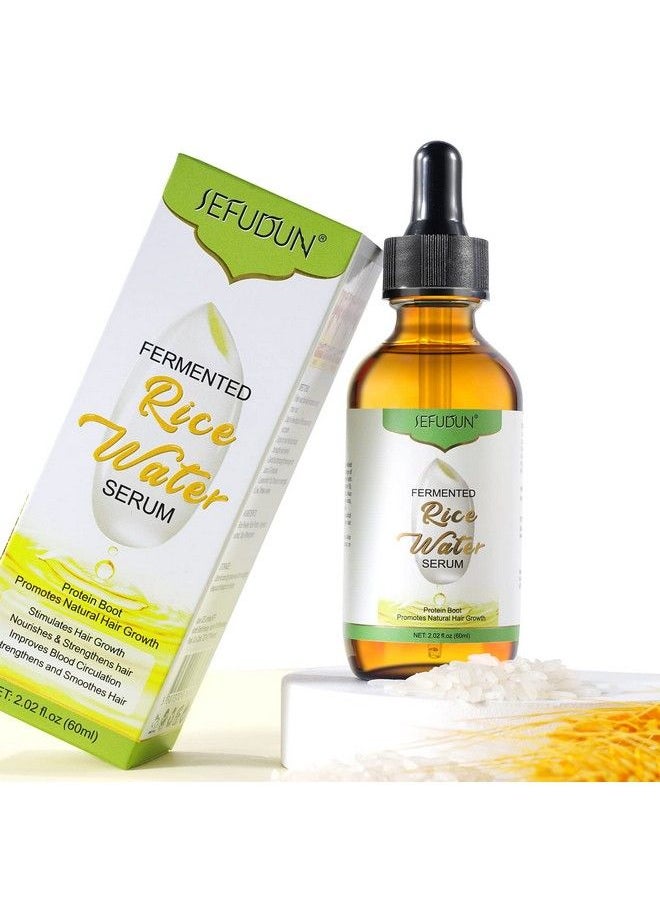Sefudun - 2 Pack Rice Water For Hair Growth Hair Oil For Dry Damaged Hair And Growth Hair Growth Serum For Stronger Thicker Longer Hair Natural Hair Moisturizer & Conditioner With Vitamin & Mineral 2.02 Fl.Oz - Image 1