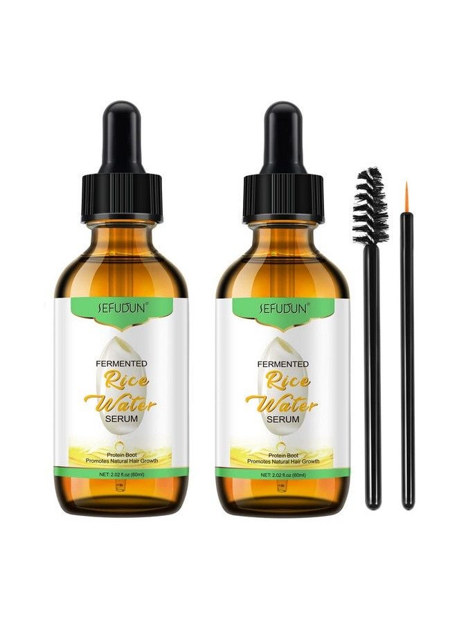 Sefudun - 2 Pack Rice Water For Hair Growth Hair Oil For Dry Damaged Hair And Growth Hair Growth Serum For Stronger Thicker Longer Hair Natural Hair Moisturizer & Conditioner With Vitamin & Mineral 2.02 Fl.Oz - Image 1