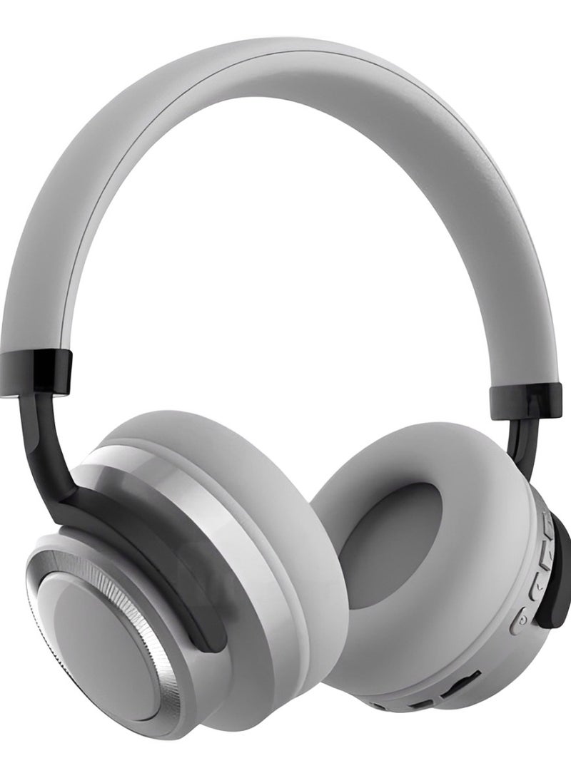 SODO SD-1005 Wireless Bluetooth Over-Ear Headphones with Bluetooth 5.1, TF Card Slot, Built-In Microphone, Foldable Design, 6–8 Hours Playtime – Light Grey - Image 1