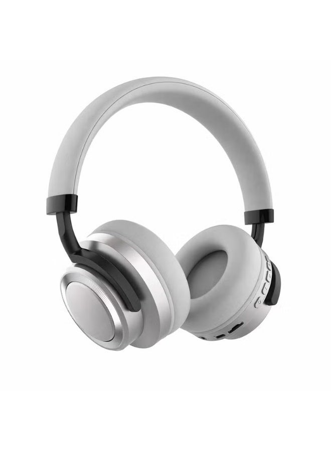 SODO SD-1005 Wireless Bluetooth Over-Ear Headphones with Bluetooth 5.1, TF Card Slot, Built-In Microphone, Foldable Design, 6–8 Hours Playtime – Light Grey - Image 3
