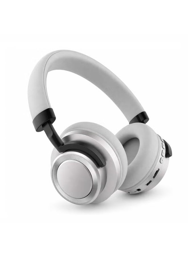 SODO SD-1005 Wireless Bluetooth Over-Ear Headphones with Bluetooth 5.1, TF Card Slot, Built-In Microphone, Foldable Design, 6–8 Hours Playtime – Light Grey - Image 4