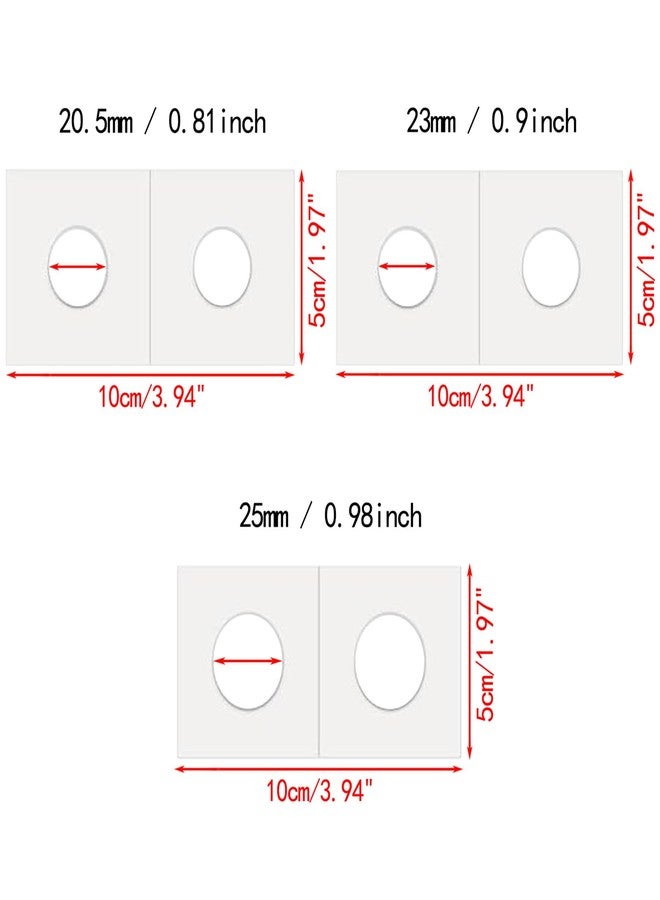 Xxmbbjy 3 Assorted Sizes 150 Pieces Coin Flips 2" x 2" Cardboard Coin Holders Mylar Coin Flips for Colletors Coin Collection Supplies for Penny, Nickel, Quarter Collecting (20.5mm, 23mm, 25mm) - Image 2