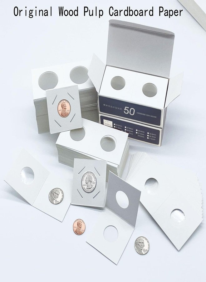 Xxmbbjy 3 Assorted Sizes 150 Pieces Coin Flips 2" x 2" Cardboard Coin Holders Mylar Coin Flips for Colletors Coin Collection Supplies for Penny, Nickel, Quarter Collecting (20.5mm, 23mm, 25mm) - Image 3