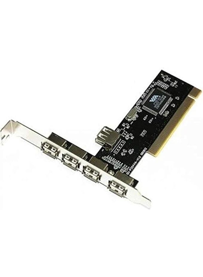 5-Port USB 2.0 PCI Expansion Card – Desktop USB Adapter (4 External + 1 Internal) - Image 1