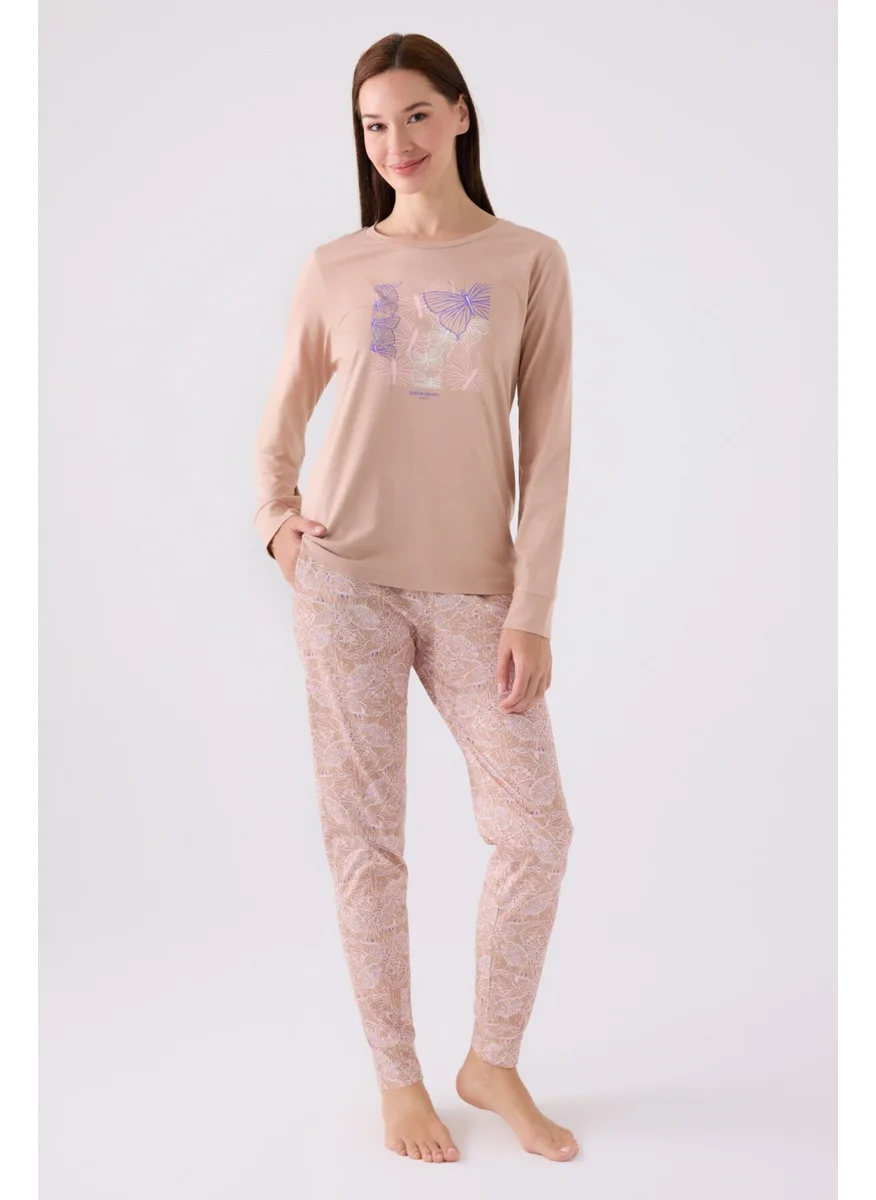 pierre cardin Women's Long Sleeve Pajama Set PC8878 Mink