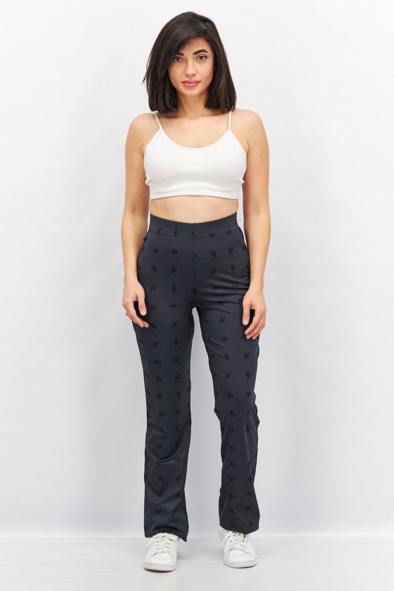 adidas Originals Women Sportswear Fit Allover Print Pull On Pant, Charcoal Grey - Image 3