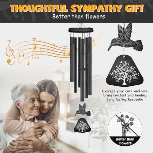Synhonty Sympathy Wind Chimes for Outside Deep Tone Memorial Wind Chimes for Loss of Loved One Prime Bereavement Condolence Remembrance Funeral Gifts for Grieving Friends Loss of Mother Father - Image 3
