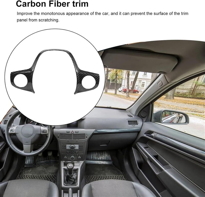 QASULER 3PCS Carbon Fiber Steering Wheel Cover Trim - Image 5