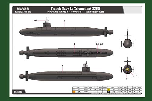 Hobby Boss French Navy Triomphant SSBN Boat Model Building Kit - Image 5