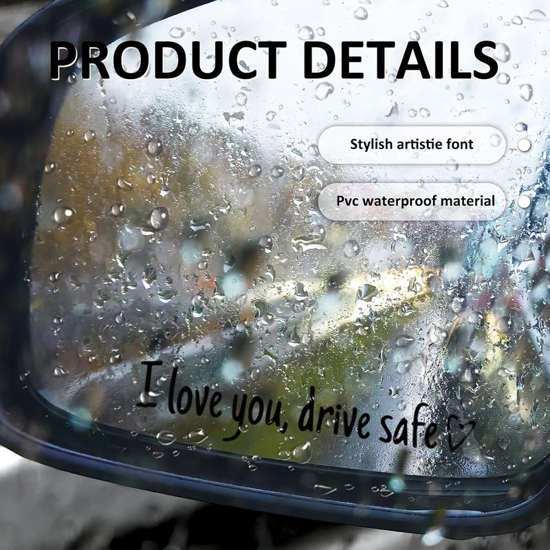 PKRFCJ 8PCS Drive Safe Mirror Sticke,I Love You Drive Safe,Cute Drivesafe Car Window Decals,Funny Rearview Mirrordecal,Suitable for Car Window Mirrors Small apartment fit - Image 4