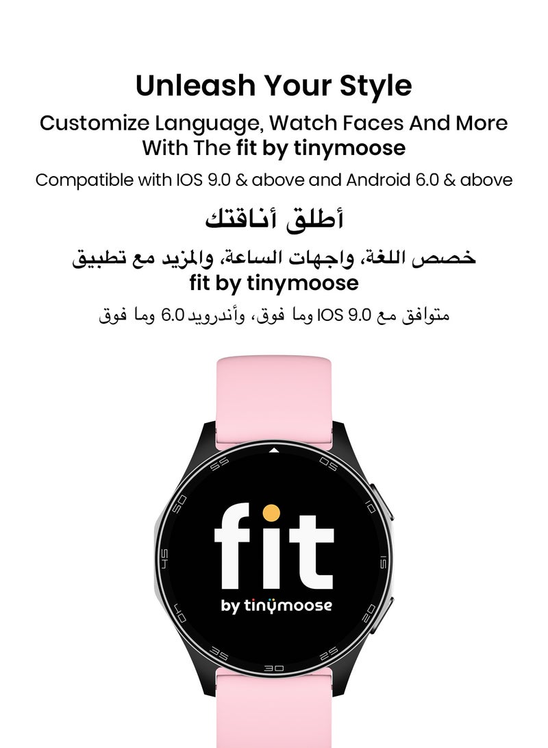 TinyMoose Atlas Smartwatch | Super HD AMOLED 1.43 inch Display, Built-In GPS, AI-Powered Fitness Tracking, 15-Day Battery Life, Heart Rate & SpO2 Monitor, 30M Water Resistant, Bluetooth Calling, Super Responsive Touchscreen, for Android & iOS – Shadow Pink - Image 3