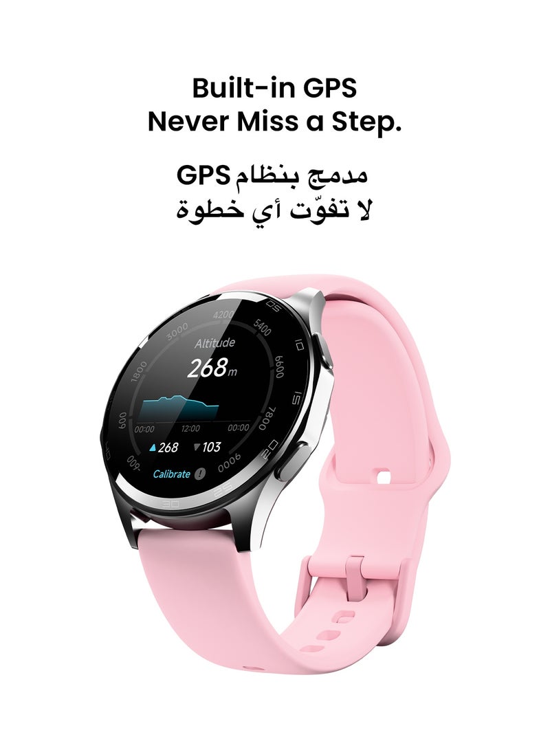TinyMoose Atlas Smartwatch | Super HD AMOLED 1.43 inch Display, Built-In GPS, AI-Powered Fitness Tracking, 15-Day Battery Life, Heart Rate & SpO2 Monitor, 30M Water Resistant, Bluetooth Calling, Super Responsive Touchscreen, for Android & iOS – Shadow Pink - Image 4