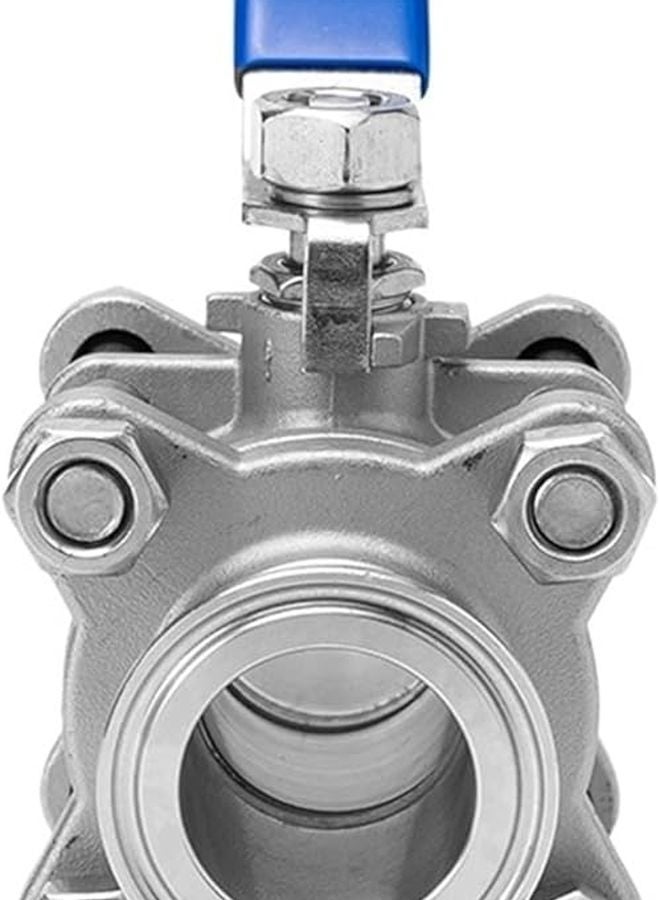 صمام كرة من الفولاذ المقاوم للصدأ 304 للتثبيت السريع، مقبض يدوي، DN15 50 5 مقاس 304 - Image 3