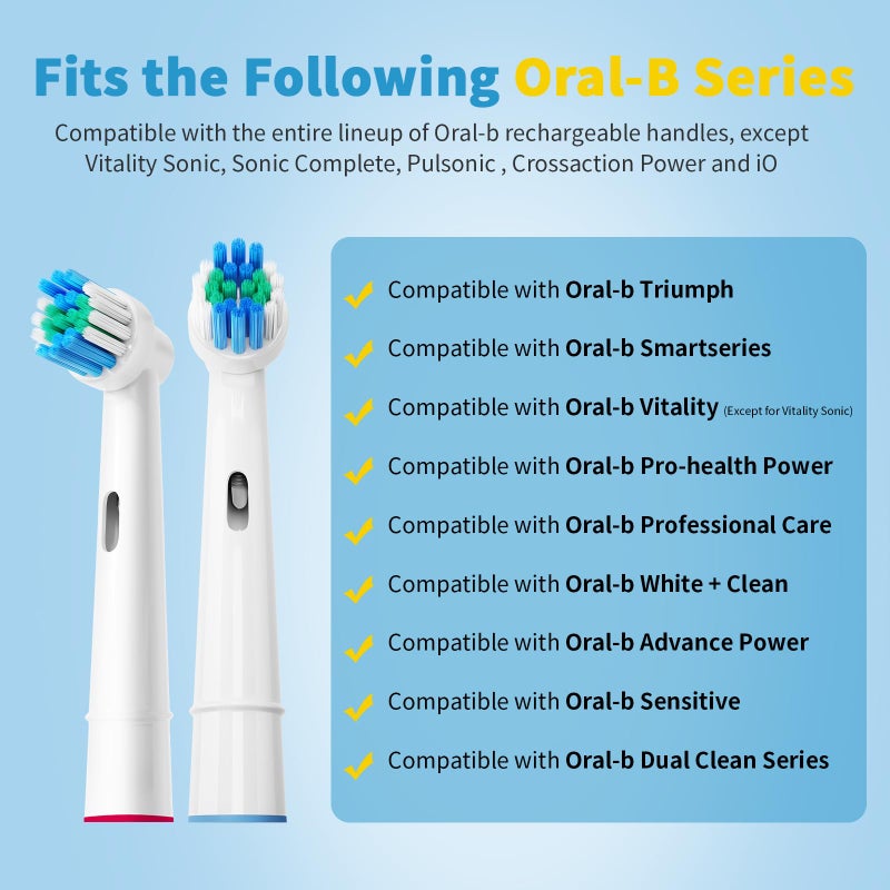 genkent 8 Pack Replacement Toothbrush Head Compatible with Oral B Toothbrush (Premium Packaging) - Image 2