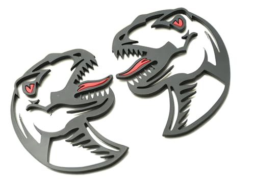 DecalRoom Pair New Velociraptor 3D Badge Emblems Right Left Decals Sticker Replacement for Raptor Universal Truck SUV Side Rear Front Hood Trunk Door Motorcycle (Black Red) - Image 4