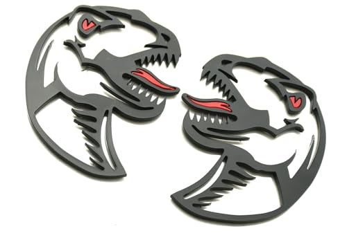 DecalRoom Pair New Velociraptor 3D Badge Emblems Right Left Decals Sticker Replacement for Raptor Universal Truck SUV Side Rear Front Hood Trunk Door Motorcycle (Black Red) - Image 5