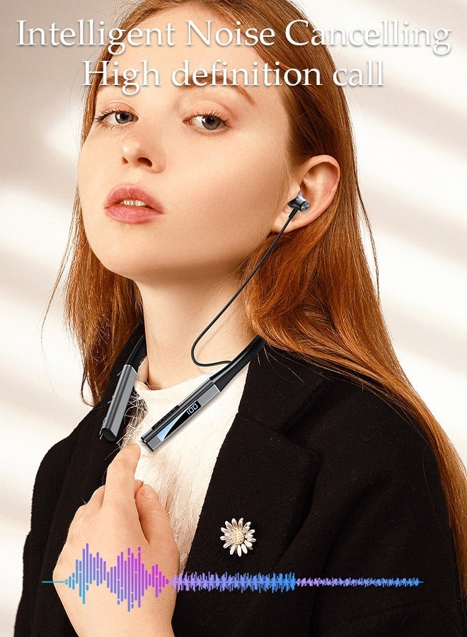 DUNISO Wireless Neckband Bluetooth Headphones with LED Power Display Sweatproof Sport Headsets with HIFI Stereo Sound and Game Mode Wireless Earphones for Gym Running Driving - Image 3