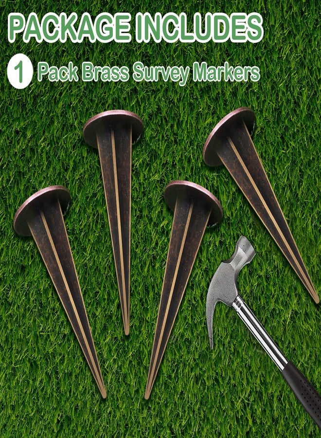 Zealor 1 Pack Permanent Property Line Markers, 7x3 Inch Boundary Markers for Property Land Survey Stakes Heavy Duty Brass Survey Pin for Home Depot Septic Tank Yard Paver Ground Landscape Surveying - Image 5
