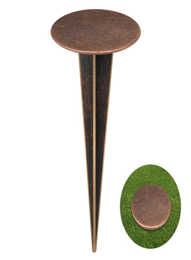 Zealor 1 Pack Permanent Property Line Markers, 7x3 Inch Boundary Markers for Property Land Survey Stakes Heavy Duty Brass Survey Pin for Home Depot Septic Tank Yard Paver Ground Landscape Surveying - Image 1