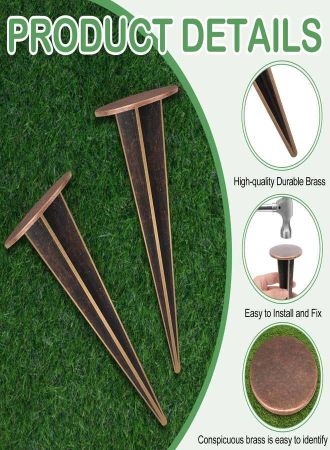 Zealor 1 Pack Permanent Property Line Markers, 7x3 Inch Boundary Markers for Property Land Survey Stakes Heavy Duty Brass Survey Pin for Home Depot Septic Tank Yard Paver Ground Landscape Surveying - Image 3