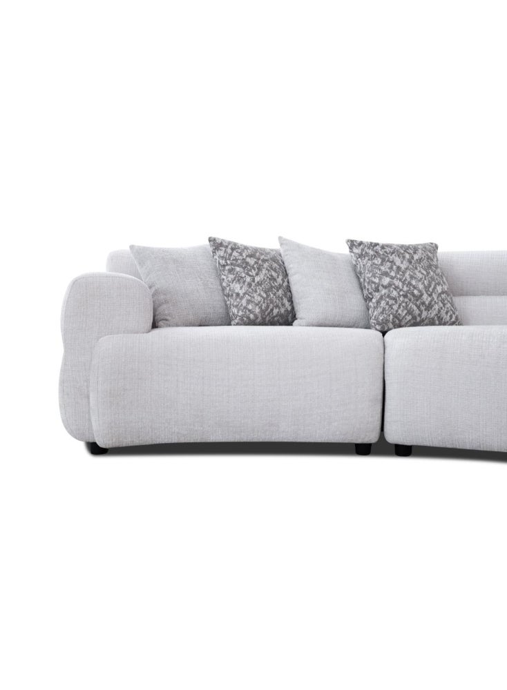 ليلت للأثاث طقم كنب دائري رمادي - 68x110x138 سم - Image 3