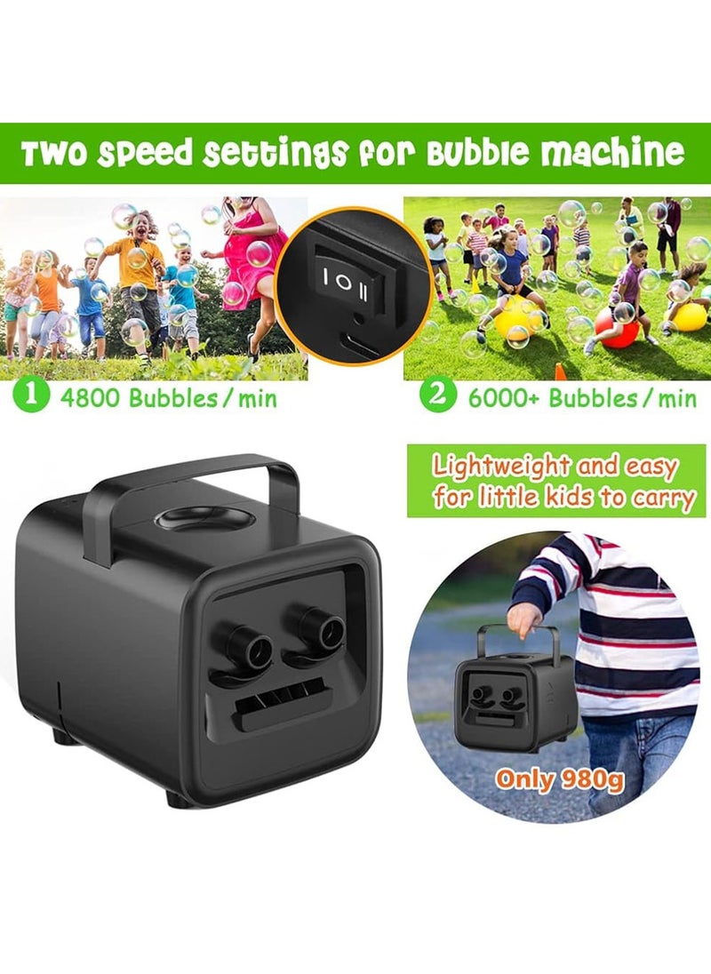 null - Electric Soap Bubble Machine with Dual Nozzles & 2 Speeds – USB Type-C Powered, Safe 5V Operation – Portable Automatic Bubble Maker for Kids, Parties, and Outdoor Fun - Image 1