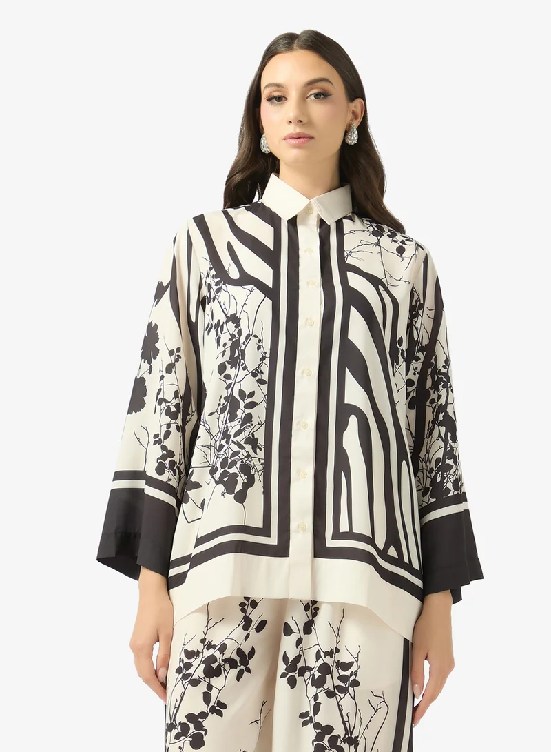 FYOR  Monochrome Printed Co-ord Set JS 005 Black & White for Women | Best Price UAE
