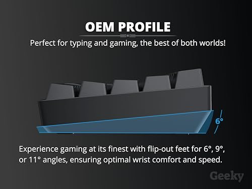Geeky GK75 75% | Hot Swappable Mechanical Gaming Keyboard | 84 Keys Multi Color RGB LED Backlit for PC/Mac Gamer | ANSI US American Layout (Black, Mechanical Black) - Image 4