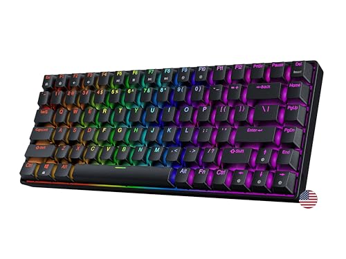 Geeky GK75 75% | Hot Swappable Mechanical Gaming Keyboard | 84 Keys Multi Color RGB LED Backlit for PC/Mac Gamer | ANSI US American Layout (Black, Mechanical Black) - Image 1