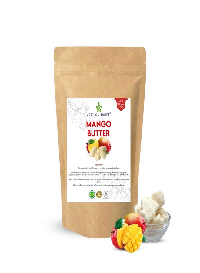 Cosmic Element 100% Pure Organic Mango Butter - Unrefined Raw Mango Butter with Vitamins A, C & E | Antioxidant-Rich Mango Body Butter for Skin & Hair | Shea Butter Substitute for Soap & Lotion - 4oz - Image 1