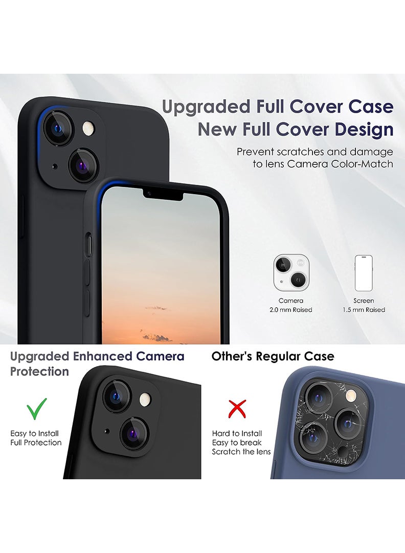 Theodor Protective Slim Fit Case Liquid Silicone Cover with Full Body Protection Anti-Scratch Shockproof Case For iPhone 15 Black  - No Plastic - Image 4