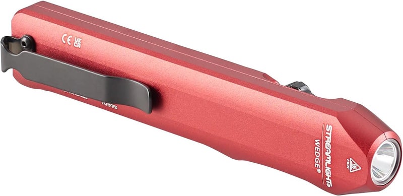 Streamlight 88814 Wedge 1,000-Lumen Max 300-Lumen Standard 1,200-Candela Flat Everyday Carry Flashlight, Includes USB-C Cable and Lanyard, Red - Image 1