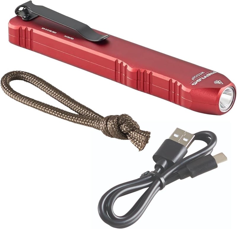 Streamlight 88814 Wedge 1,000-Lumen Max 300-Lumen Standard 1,200-Candela Flat Everyday Carry Flashlight, Includes USB-C Cable and Lanyard, Red - Image 5