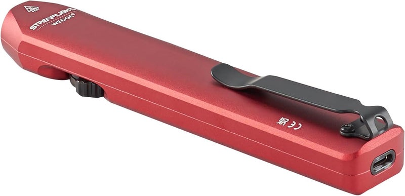Streamlight 88814 Wedge 1,000-Lumen Max 300-Lumen Standard 1,200-Candela Flat Everyday Carry Flashlight, Includes USB-C Cable and Lanyard, Red - Image 4