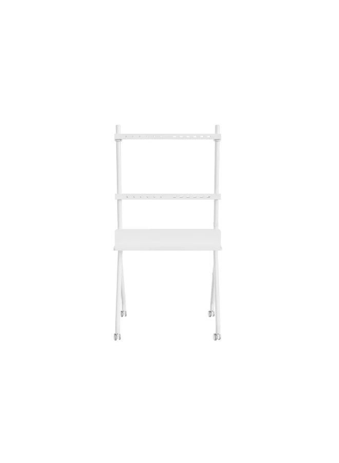 BEETEC TF-RG8W Premium Mobile TV Stand – Heavy-Duty Foldable Floor Cart with Wheels, Adjustable Shelf, Cable Management for 50–86 Inch TVs in Riyadh - Image 4