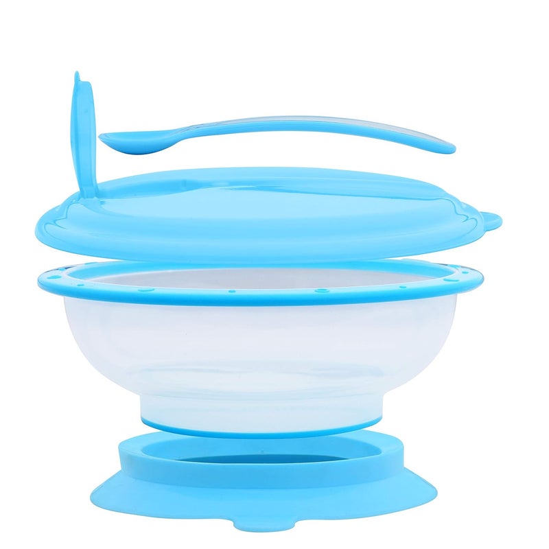 1st Step BPA Free Polypropylene Microwave Friendly Feeding Bowl with Spoon (Blue) - Image 2