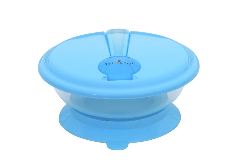 1st Step BPA Free Polypropylene Microwave Friendly Feeding Bowl with Spoon (Blue) - Image 3