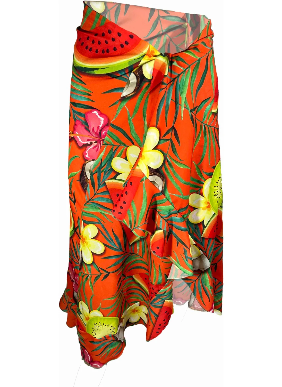 Bolder Allora Tropical Fruit Pattern Ruffle Pareo
