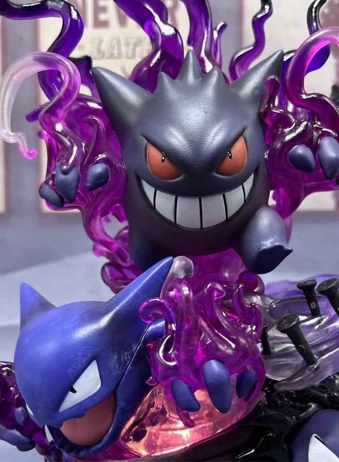 Pokémon Gengar Evolution Group Action Figure Decorative Resin Sculpture Home Decor Statue, Art Figurine Home Ornament Decoration for Office, Living Room, Bedroom, Book Shelf, TV Cabinet, Desktop