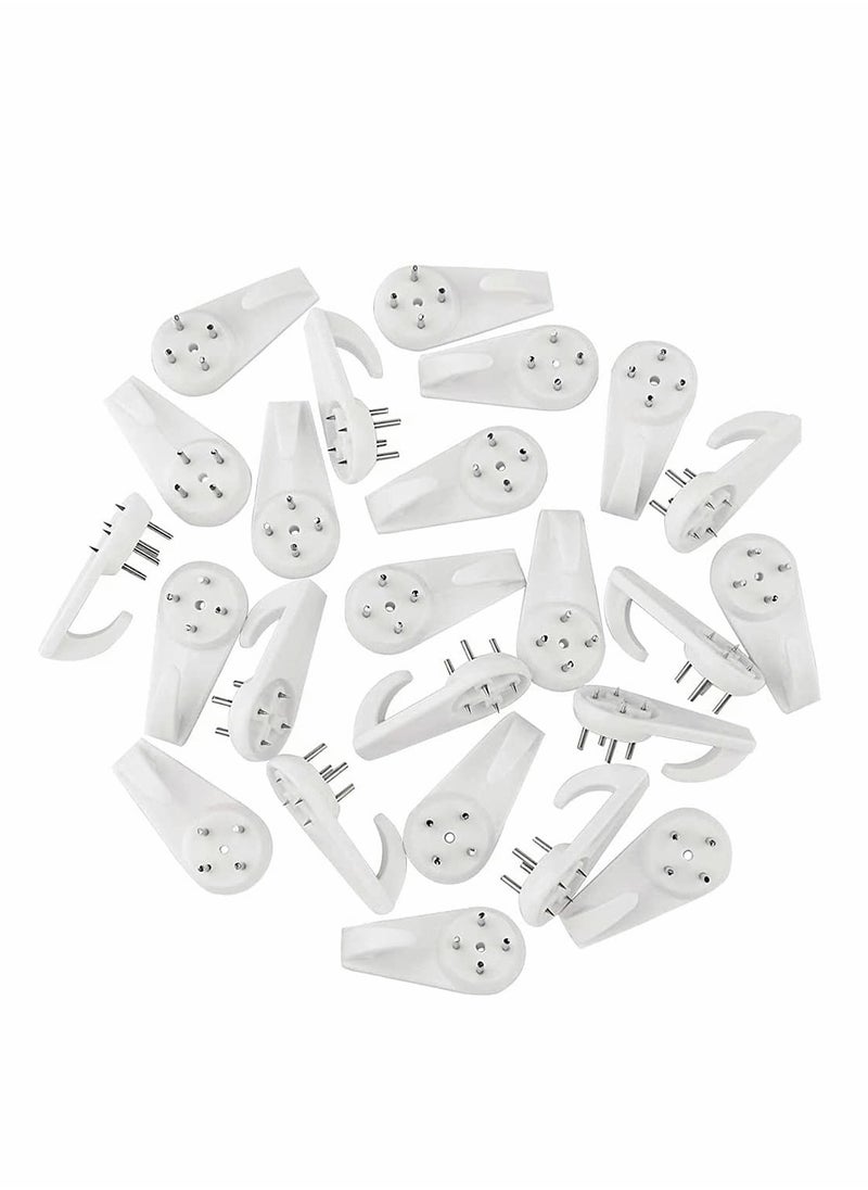 KASTWAVE - Non Trace Wall Hooks, Invisible Traceless White Hard Wall Picture Hooks Invisible Traceless Hardwall Painting Hangers for Picture Photo Frame Hangers, Pack of 32 - Image 1