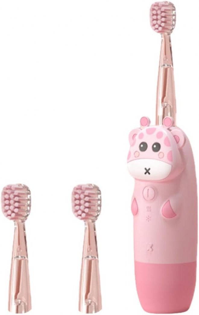 Electric Toothbrush Set with 4pcs Pink Deer Sonic Vibrations, Smart Sound Pulse, USB Rechargeable, Suitable for Oral Care and Teeth Cleaning - Image 1