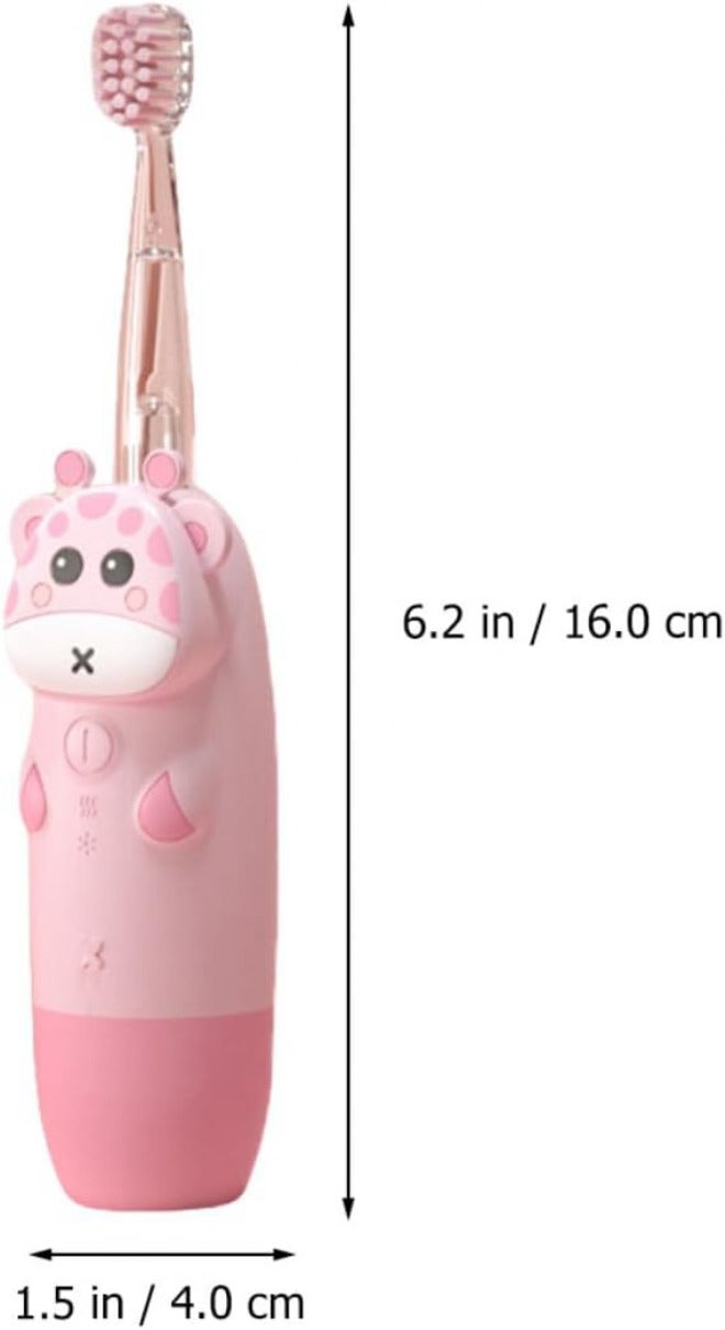 Electric Toothbrush Set with 4pcs Pink Deer Sonic Vibrations, Smart Sound Pulse, USB Rechargeable, Suitable for Oral Care and Teeth Cleaning - Image 2