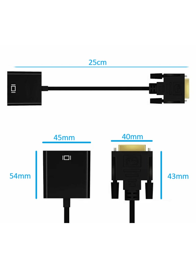 DVI to VGA Adapter, RedR 1080p Active DVI-D to VGA Adapter Converter 24+1 Male to Female Adapter - Image 3