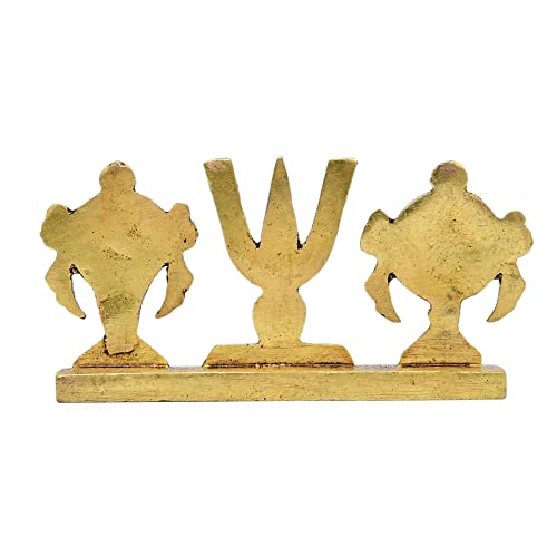AargKraft™ Brass Shankh Chakra Namah Height 2 Inches | Shankha Chakra Tilak Shankha Gada Padma Padmanabha Swami Vishnu for Home & Office - Image 4