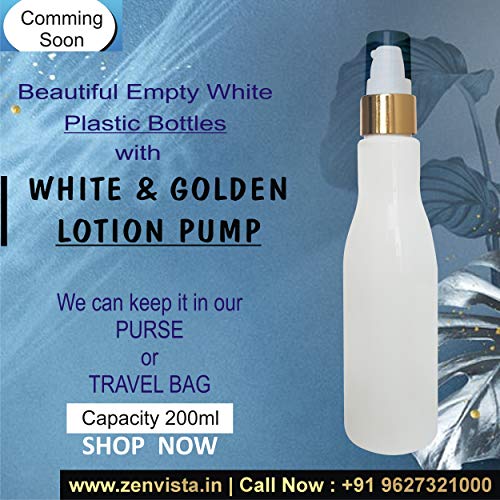 MARKSCLEAR Marks Clear Zenvista 200ml Milky White Empty Bottle With Gold Platting Lotion Pump- For Moisturizer/Shampoo/Conditioner/Hand Wash- Pack of 3 - Image 3