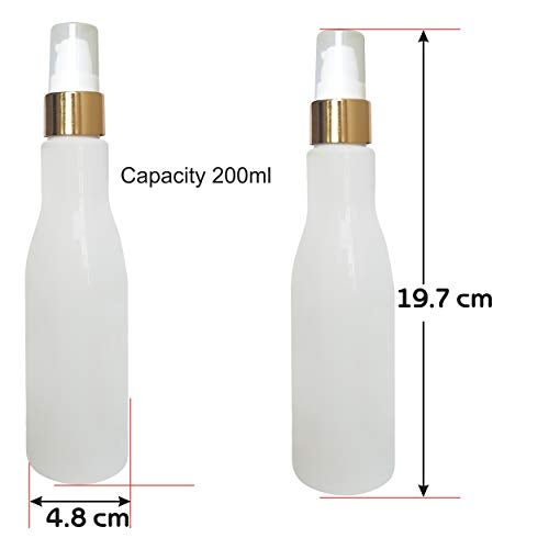 MARKSCLEAR Marks Clear Zenvista 200ml Milky White Empty Bottle With Gold Platting Lotion Pump- For Moisturizer/Shampoo/Conditioner/Hand Wash- Pack of 3 - Image 2
