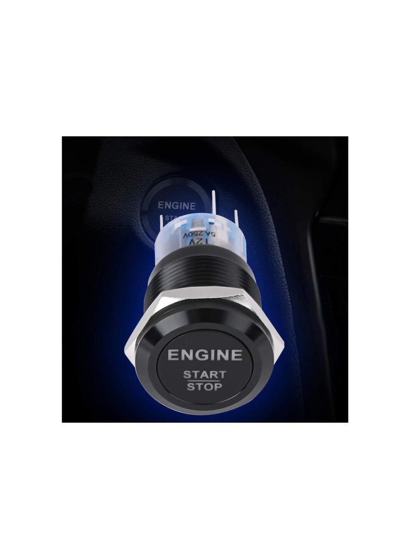 Loquat Engine on, 12V White LED Car Engine Start Stop Push on Switch(Black) - Image 5