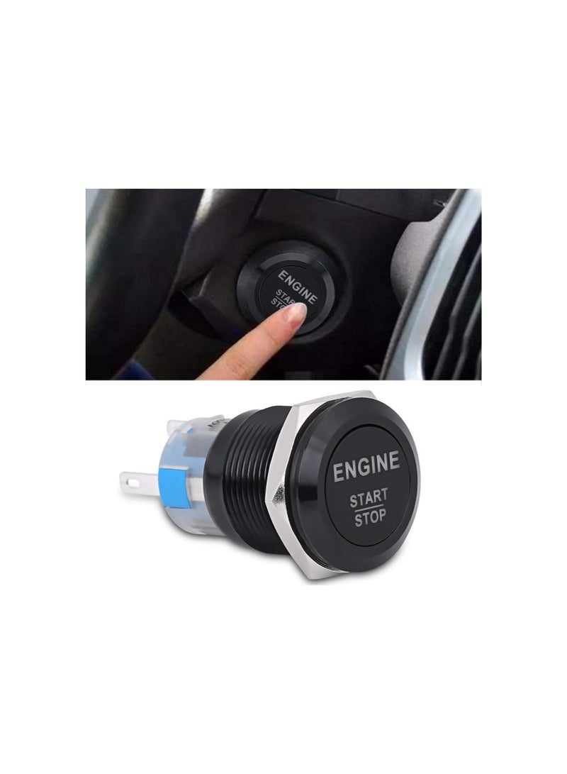 Loquat Engine on, 12V White LED Car Engine Start Stop Push on Switch(Black) - Image 3
