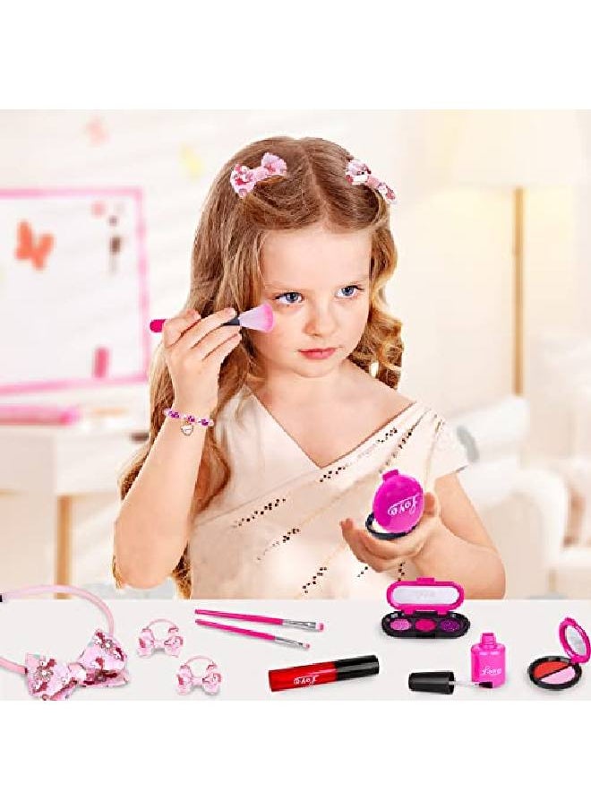 Loyo - Girls Pretend Play Makeup Sets Fake Make Up Kits With Cosmetic Bag For Little Girls Birthday Gift, Children'S Play Cosmetics Toy Makeup Set For Toddler Girls Age 3, 4, 5 (Not Real Makeup) - Image 1