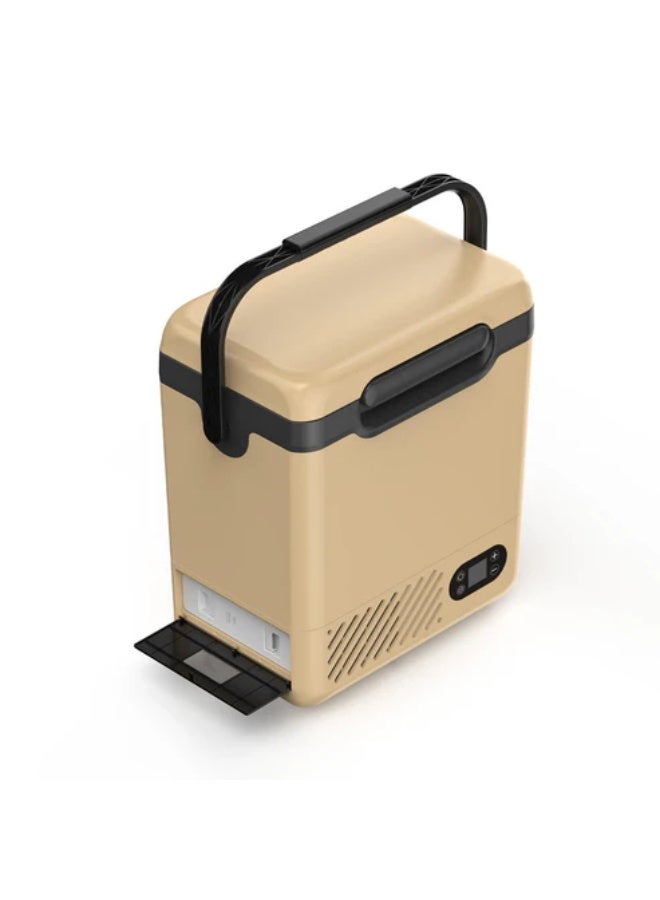 كروني ثلاجة السيارة المحمولة N12 بسعة 12 لترًا هي ثلاجة صغيرة تعمل بجهد 12 فولت/24 فولت تيار متردد/مستمر، مزودة ببطارية قابلة للإزالة وشاشة LED. تعمل في درجات حرارة تتراوح بين -20 و20 درجة مئوية، وهي مناسبة للسيارات والتخييم والسفر والأنشطة الخارجية. - Image 5